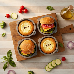<span class=keywords><strong>Moule</strong></span> à pain à hamburger en silicone à démoulage facile - <span class=keywords><strong>pour</strong></span> gâteaux, pains et bases de hamburgers faits maison - Product Image 6