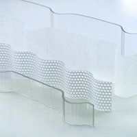 Tôle de toiture en polycarbonate à motif diamant de 2,8 mm, double face, revêtement UV pour panneau de lucarne