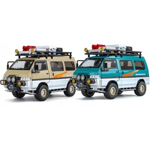 سيارة تخييم معدنية مصبوبة بمقياس 1:24 تعمل بالسحب للخلف مع مؤثرات صوتية وضوئية، أبواب قابلة للفتح وسقف تخزين، سيارة معدنية قابلة للتجميع - Product Image 1