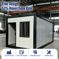Maison conteneur modulaire préfabriquée isolée de 10 pieds pour logement du personnel, bureau de chantier, résidence portable, en kit