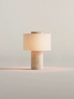 Lampe de table en marbre, lampe de bureau rechargeable à intensité variable avec base en marbre naturel portable pour l'étude et le bureau, éclairage chaud