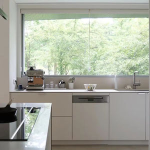 Gabinete de Cocina Tipo Isla de Madera Sólida Personalizado, Estilo Moderno, para Cocinas de Lujo Minimalistas, Almacenamiento Funcional - Product Image 1