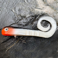 Leurre souple de grande taille en plastique avec 2 hameçons, appât artificiel idéal pour la pêche en eau salée, au bar, eau douce, QT-P, 30cm, 115g