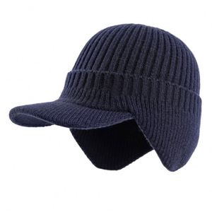 <b>Winter</b> Men's Thick Woolen <b>Hat</b> Autumn and <b>Winter</b> Outdoor Warm and Fleece Ear Knit <b>Hat</b> - Product Image 3