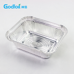 1 lb Wadah Foil Persegi Panjang 14 oz Nampan Sekali Pakai untuk Kemasan Daging Keju di Konter Deli EU, Wadah Katering Profesional - Product Image 1