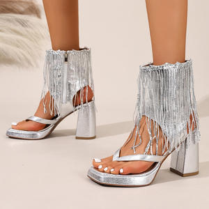 Sandalias de Tacón Alto con Tiras para Mujer, Primavera-Verano, Elegantes, con Punta en Pico y Tacón Delgado - Product Image 2