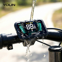 Pantalla LCD para Bicicleta Eléctrica Yolin de 2.6 Pulgadas, YL61F B, 70nits, IP66, Impermeable, Protocolo UART, 36V 48V, con Vidrio Templado ABS, Gran Venta