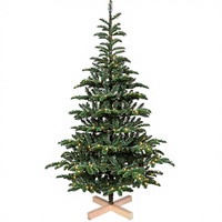 Sapin de Noël Artificiel Premium 2,13 m (7 pieds) en Épicéa, Branches Mixtes PE/PVC 941, 400 Lumières LED Blanc Chaud, Support en Bois Unique, Extérieur