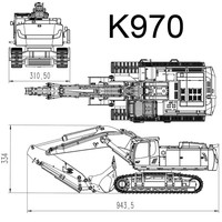 Kabolite K970 1/10 Excavatrice RC Crawler Hydraulique Brushless Entièrement Métallique 36 Canaux Modèle de Jouet pour Hobby