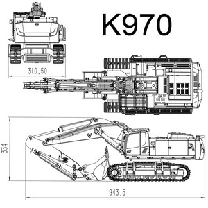 <span class=keywords><strong>Huina</strong></span> Kabolite <span class=keywords><strong>K970</strong></span> 1/10 36 Canaux Entièrement Métallique Sans Balais Camion Hydraulique d'Ingénierie Grue à Chenilles <span class=keywords><strong>RC</strong></span> Excavatrice Modèle de Collection Jouet - Product Image 3