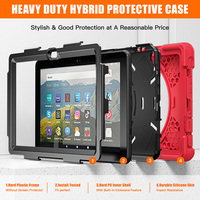 Étui robuste pour tablette en silicone épais pour enfants pour Amazon Kindle Fire HD 8 2022 Housse antichoc avec bandoulière à la main