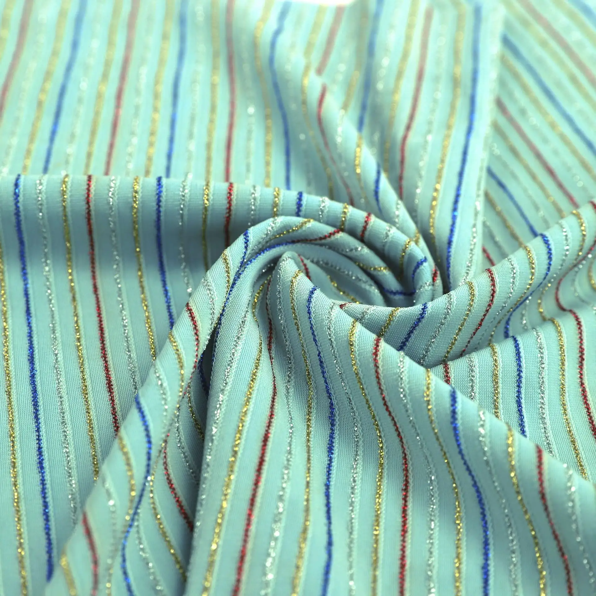Tissu en mousseline de soie personnalisé, textile Polyester métallique confortable et doux, pour robe, pièces