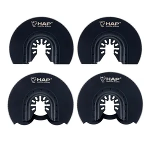 Lames oscillantes universelles à montage rapide, 4 pièces, <span class=keywords><strong>lame</strong></span> de scie HCS en demi-lune, disque de coupe multifonctionnel <span class=keywords><strong>pour</strong></span> la coupe du bois et du PVC - Product Image 1