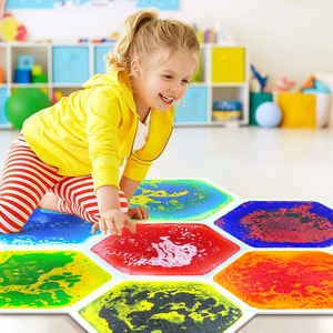 33cm Unisex Autistic Sensorial Gel Piso Lava Mat Líquido Educacional Tile alívio para o Stress & Ansiedade para 5-7 Anos - Product Image 3