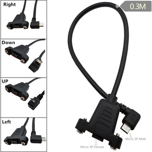 <b>Micro</b> <b>Usb</b> Type <b>B</b> Adapter 0.3M Right Angle With Screw Mounting For Digital Devices - Product Image 1