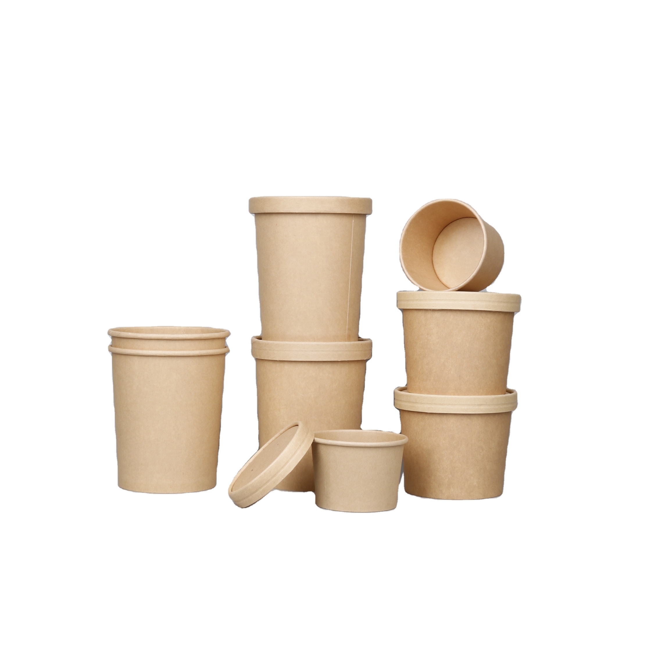 Manufacturer Customized Kraft Paper Soup Bowl with Lids Premium Quality Paper Plates & Bowls