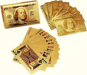 Plastic Poker 2023 Wholesale Playing Card High Quality Cross-border Plastic Poker Card Gold Printing Porker Play Card Plastic