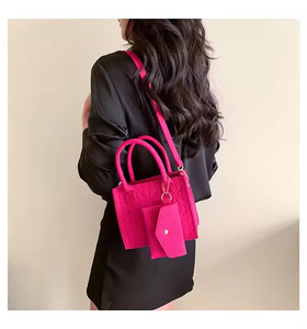 Bolso de Hombro Plegable Impermeable de Fieltro con Patrón Geométrico, Diseño Sencillo y Versátil, Textura Novedosa, Duradero, Moda 2026 - Product Image 2