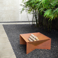 Fosse à feu de jardin extérieur en bois d'acier Corten