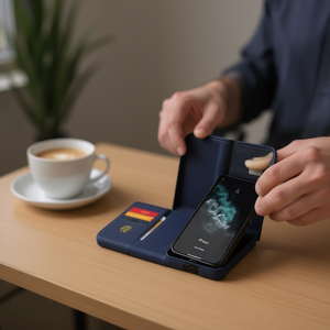 Funda con tarjetero magnético DAM para iPhone 11 Pro Max, tipo cartera con soporte y protección de gel. - Product Image 2