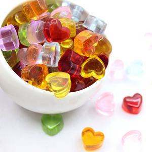 Perle en résine transparente 3D en forme de cœur épais, style bonbon, mignonne et kawaii, 15*17*9mm, pour DIY - Product Image 2