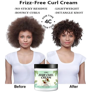 Crema para realzar rizos de marca privada, fórmula con aceite de coco de fijación fuerte para cabello rizado definido con hidratación intensa y control del encrespamiento - Product Image 3
