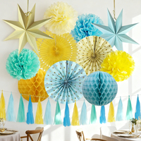 EASTTERN 15 pièces Éventail en papier doré en nid d'abeille 3D en forme d'étoile pour anniversaire, baby shower, fête nuptiale, décorations de fête à suspendre