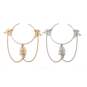 Brazalete de Cadena con Colgante de Hoja Geométrica Simple Retro <span class=keywords><strong>para</strong></span> Mujer, Color Oro/Plata, Chapado en Oro, Piedra Principal de Circonio (KB8371) - Product Image 6