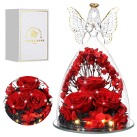 Glasabdeckung Ewige Blume Erzengel Ewige Rose Tanabata Valentinstag Geschenk Glasabdeckung Dekoration