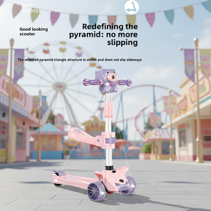 Nouveau Scooter Pliable en Plastique pour Enfants 2024, Meilleure Vente, 3-12 Ans, Deux-en-<span class=keywords><strong>un</strong></span>, Trois Roues, Machine à Bulles, CE EN71 - Product Image 3