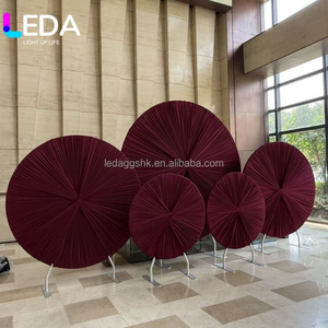 LEDA Round Arch <b>Frame</b> Tension Fabric Drapery Elegant Wedding Semicircle Backdrop Decoration Fan Shaped Backdrop Arch for Wedding - Product Image 3