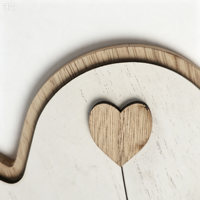 Figurine en résine décorative en forme de cœur, plaque en MDF assemblable, mini figurines 19x20cm, impression personnalisée