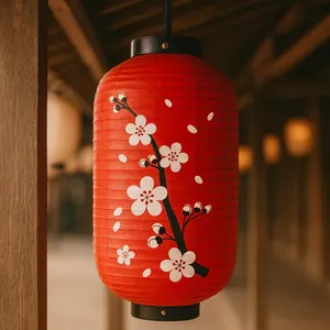 Lanterne en tissu traditionnelle japonaise, <span class=keywords><strong>cuisine</strong></span> Izakaya, restaurant de sushis, décoration de pub, lanterne à fleurs de prunier, lanterne à fleurs de cerisier, extérieur - Product Image 4