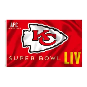 NFL kc capi città Kansas bandiera 3x5 ft 100% poliestere utilizzato nelle bandiere personalizzate dei capi Kansas City kc Super Bowl