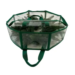 Octoangle Clear Wreath Storage Bag 24X7inch Christmas Wreath Storage Container Heavy Duty PVC Wreath Storage Bag