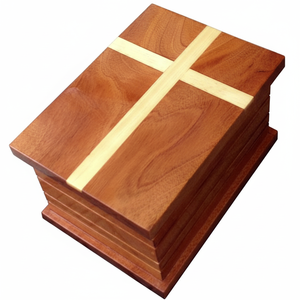 โกศไม้สมัยใหม่สำหรับผู้ชายและผู้หญิง โกศสำหรับงานศพและงานฝังศพ ตกแต่งสวยงาม ทำด้วยมือ พร้อมโลโก้สั่งทำได้ ในราคาประหยัด - Product Image 1