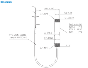 HACH 08350=C=0004 เซ็นเซอร์วัดค่า pH แบบรวมพร้อมสายเคเบิลยาว 10 ม. และแท่งดินสำหรับต่อสายดิน - Product Image 2