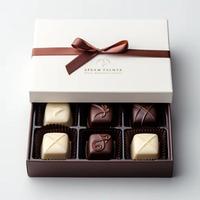 Boîte cadeau de 9 truffes au chocolat avec logo personnalisé, boîte d'emballage de luxe en carton rigide avec ruban, écologique