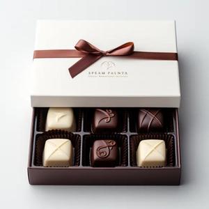 Caja de Regalo de Trufas de Chocolate de 9 Piezas con Logotipo Personalizado, Caja de Embalaje de Dulces de Cartón Rígido de Lujo con Cinta, Ecológica - Product Image 3