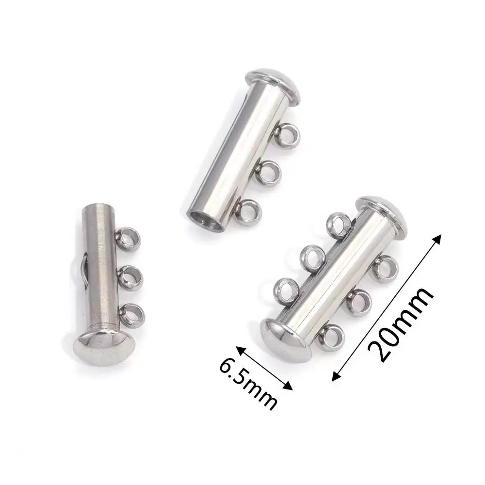 wholesale Stainless steel DIY Necklace Buckle Multi row Bracelet Buckle DIY Jewelry Accessories Spring Tube clasps magnet free