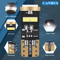 Ampoule LED T10 W5W 194 Canbus 12V 2070 3SMD 6000K Blanc pour éclairage intérieur de voiture, plafonnier, lecture, porte, carte, coffre, plaque d'immatriculation