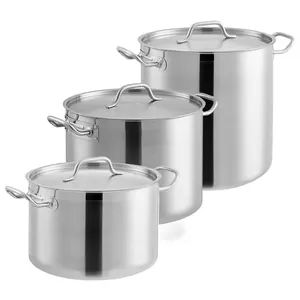 Vaso de cozinha de alumínio grande, conjunto moderno de potes culinários para personalização de restaurante