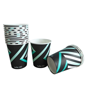 Gobelet à café en papier noir personnalisé avec logo imprimé, pour boissons chaudes ou froides, chocolat, café à emporter, avec un matériau amélioré de 220 g/m² - Product Image 3
