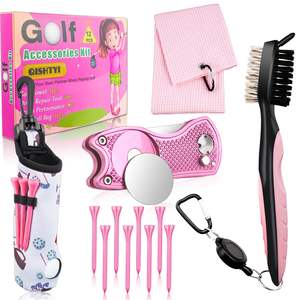 Kit de Accesorios de Golf Personalizados: Bolsa para Pelotas de Golf, Tees de Golf, Cepillo Limpiador de Palos de Golf, Herramienta Limpiadora de Ranuras, Herramienta para Reparar Divots, Marcador Magnético de Pelotas - Product Image 1