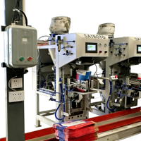 Machine d'emballage automatique pour valves à embout avec éjection fluide des sacs et caractéristiques de sécurité conformes CE pour le flux