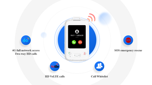 Téléphone intelligent 4G LTE pour enfants contrôlé par application Android, appel SOS, <span class=keywords><strong>chat</strong></span> vocal, suivi en temps réel, précision <span class=keywords><strong>GPS</strong></span> 5m, certifié FCC/CE - Product Image 3