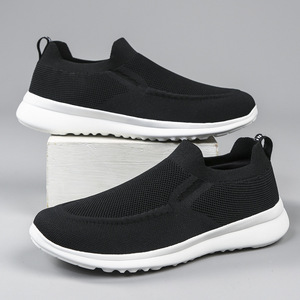 Wholesale Comfortable Breathable -on Casual Shoes for Men Soft Sole Casual Shoes Black Men's Walking Style Shoes - Product Image 1