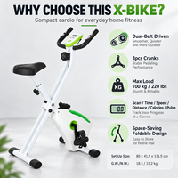 Vélo d'exercice pliable magnétique K-FIT Best Seller GS-8319A, 8 niveaux de résistance, double transmission par courroie, pour entraînement cardio en intérieur
