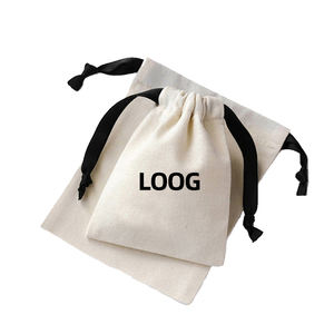 モスリンコットンキャンバス生地リネンギフト包装ポーチオーガニックソフトコットンドローストリングバッグカスタムロゴ付き - Product Image 6