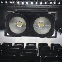 MAITE 2x100W COB DMX Blinder 2-Eyes E27 IP33 Aluminium Finition Noire Projecteurs Barre Lumineuse Scène Studio Public Blanc Chaud Froid